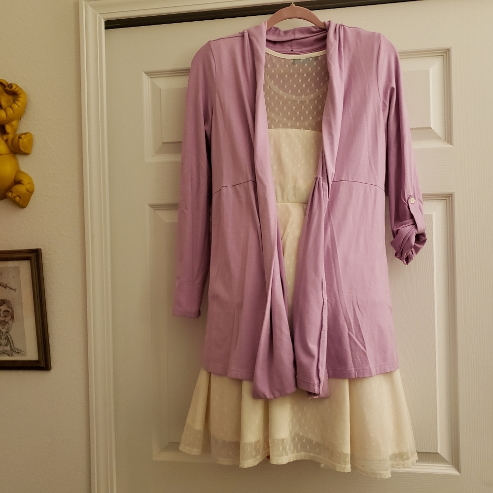 L.L. Bean Lilac Purple Open Cardigan